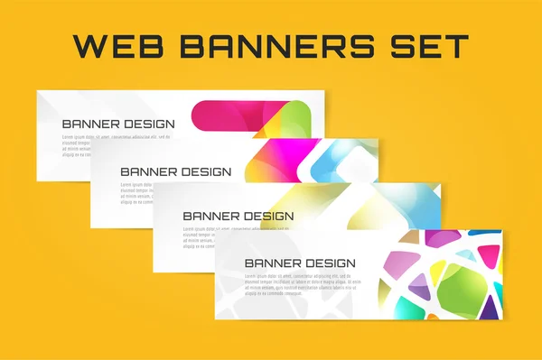 Web banner infographic template set. Processes presentation and information design, web structure, creative idea or paper, pattern, arrows, graph. Stock illustration. Design vector element. — Stock Vector