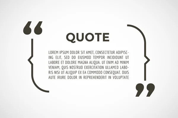 Quote text bubble. Commas, note, message, blank, template, text, marked, tag and comment or info, sticker, saying, quoting, information. Vector stock element for design. — Stockvector