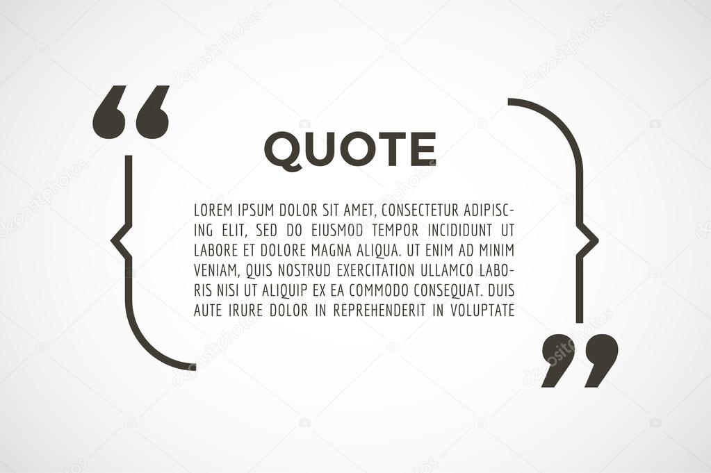 Quote text bubble. Commas, note, message, blank, template, text, marked, tag and comment or info, sticker, saying, quoting, information. Vector stock element for design.