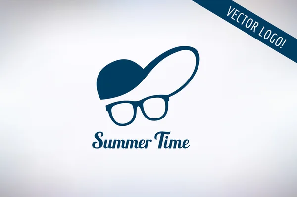 Face with glasses and cap logo icon template. Hipster, summer, man head or travel, young, beauty fashion style. Design element. — ストックベクタ