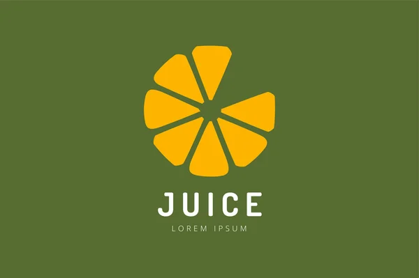 Lime or lemon fruit drink logo icon template design. Fresh, juice, drink, yellow, splash, vegetarian, cold. Stock vector. — Stockvector