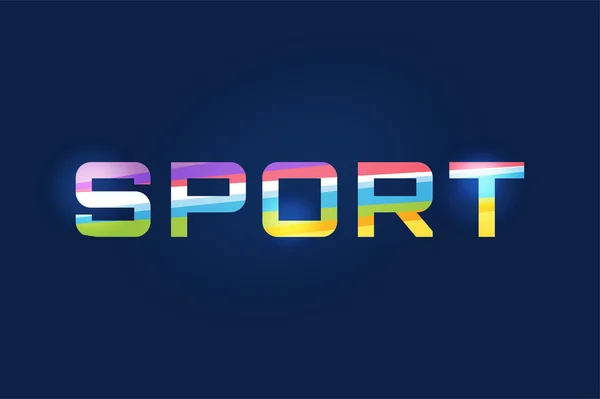 Sport vector logo text. Leader, winner, football, flag or another game and sport symbol. Stock design element. — Stok Vektör