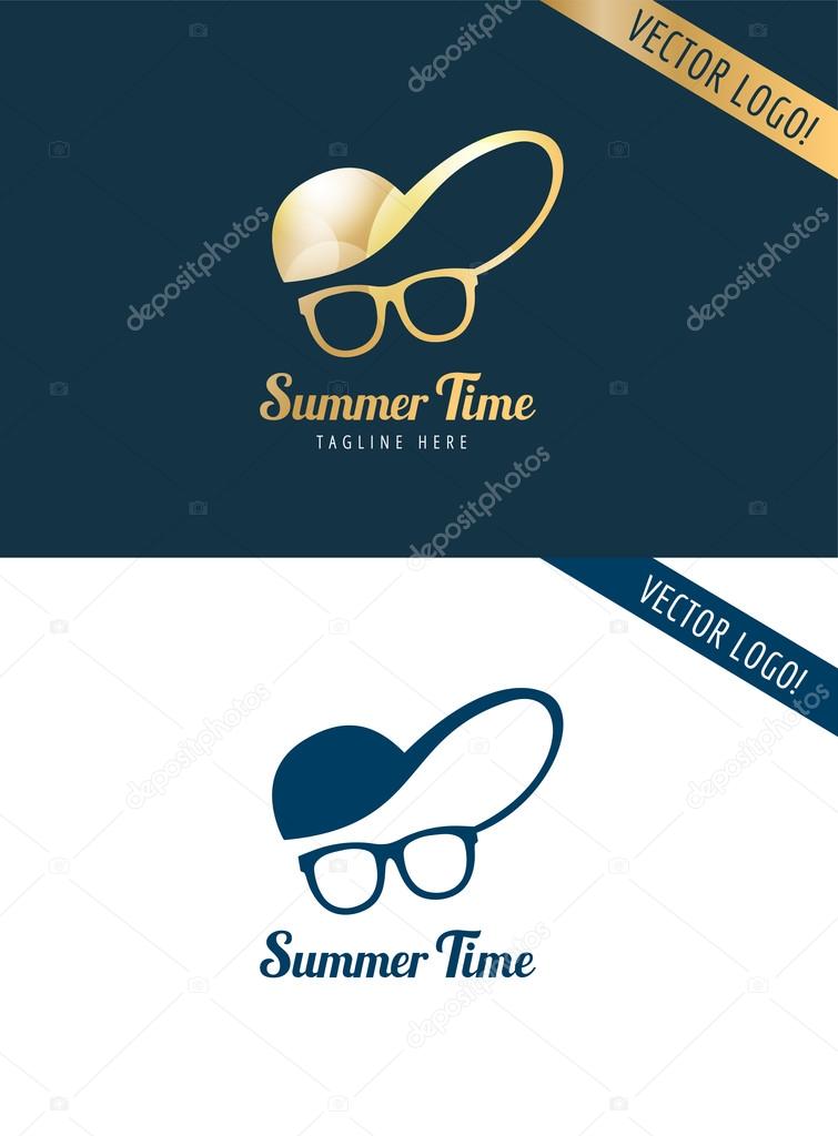 Face with glasses and cap logo icon template. Hipster, summer, man head or travel, young, beauty fashion style. Design element.