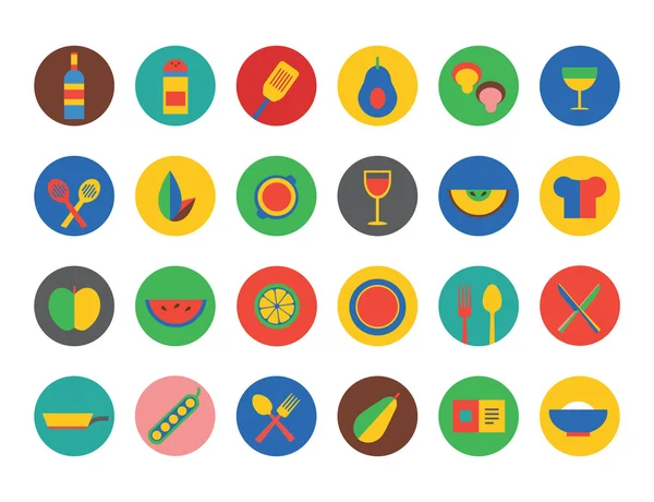 Conjunto de ícones de comida. Frutas, cozinha, alimentos e bebidas — Fotografia de Stock