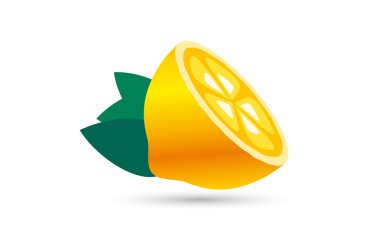 Lime or lemon fruit slice. Lemonade juice logo icon template design