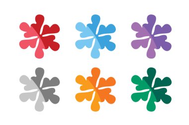 Snowflake shape vector logo icons set. Logo template. Winter, 2016 new year