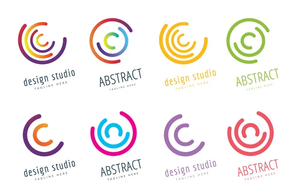 Vector circle ring logo design. Abstract flow icon template — ストックベクタ