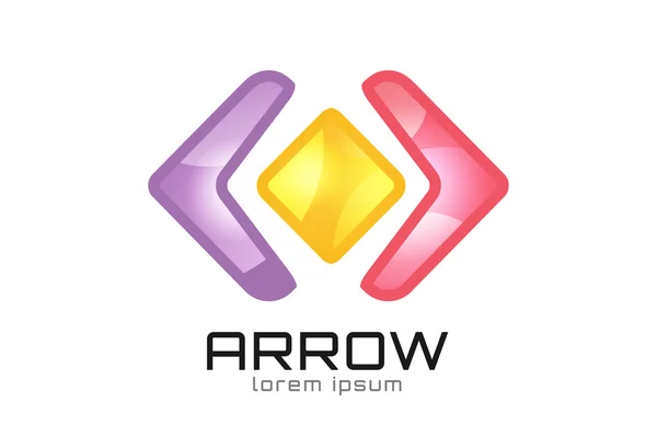 Arrow abstract logo vector template. Web or app symbol, cursor — Stock vektor