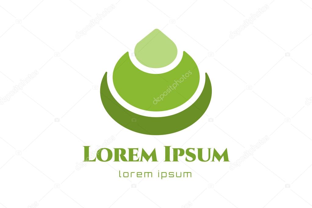Vector circle dome logo design template. Abstract pyramid cones icon. Ramazan, mubarak, religion or islam.  Round logo and drop symbol, abstract icon, circle logo. Company logo