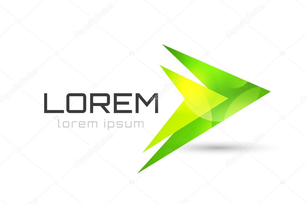 Arrow abstract logo vector template. Web or app symbol, cursor navigation icon, arrowheads marker and dynamic shape or orientation marker. Buiness logo. Company logo. Arrow shape