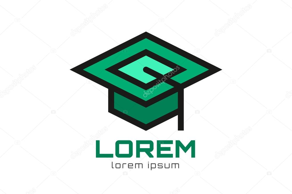 Graduation cap logo icon template. Graduation hat. College, university, school icons. Uniform vector, wisdom, exam and prom. Back to school concept