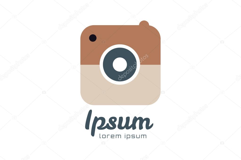 Photo camera logo icon template. Photographer logo, photo image logo. Technology and techno logo icon. Objective lens symbol. Photo shape vector