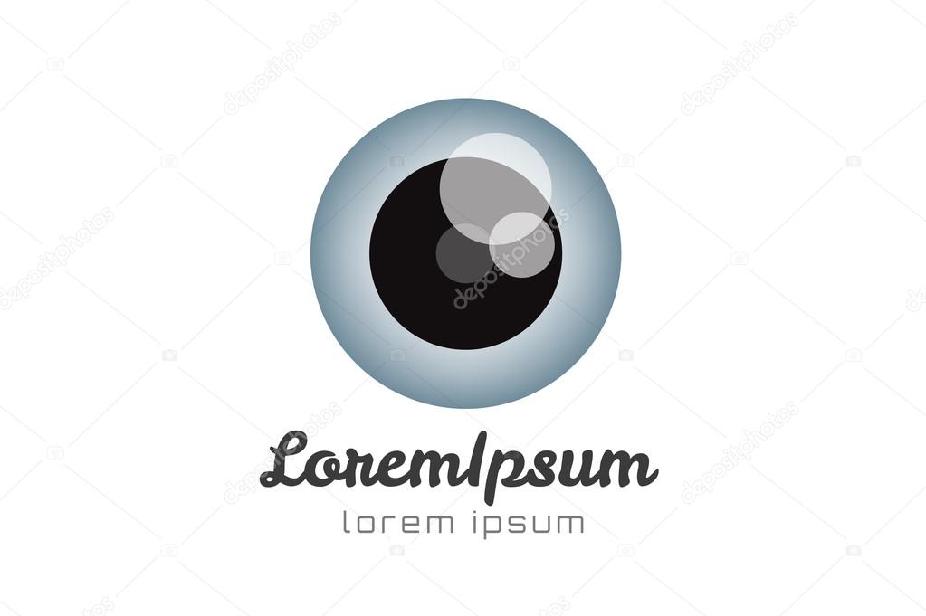 Eye shape logo icon template. Photographer logo, photo image logo. Technology and techno logo icon. Biology symbol. Human eye vector