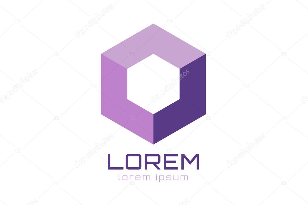 Abstract quare logo vector template. Corner geometric shape and symmetric symbol, square icon, box logo or box shape. Company logo. Geometric design
