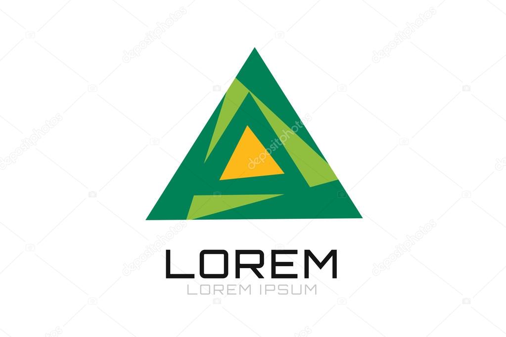 Pyramide shape logo icon vector. Triangle template design