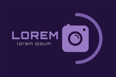 Photo camera logo icon template. Photographer logo, photo image logo.