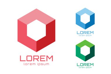 Soyut kare logo vektör şablonu. Köşe geometrik şekli