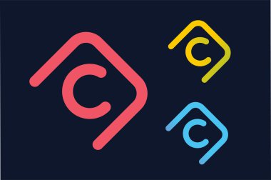Vector C letter logo. Circle ring logo design. Abstract flow 