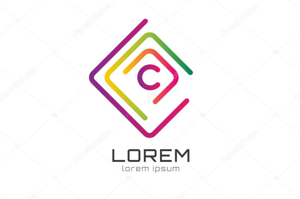 Abstract square logo vector template. Corner geometric shape and symmetric symbol, square icon, box logo or box shape. Company logo. Geometric design