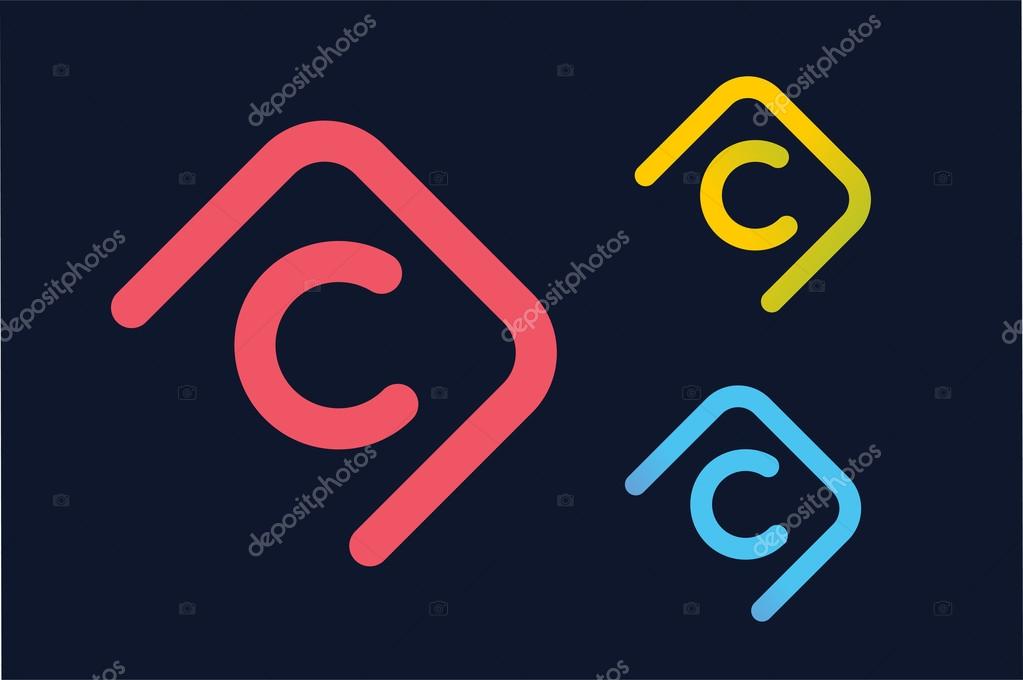 Vector C letter logo. Circle ring logo design. Abstract flow logo template. Round ring shape and infinity loop symbol, technology icon, thin line logo. C logo design. Web logo