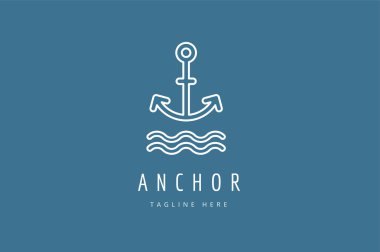 Çapa vektör logo simge. Deniz, vintage veya denizci ve deniz sembolü