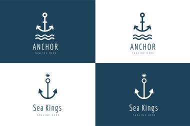 Anchor vector logo icon set. Sea, vintage or sailor and sea symbol