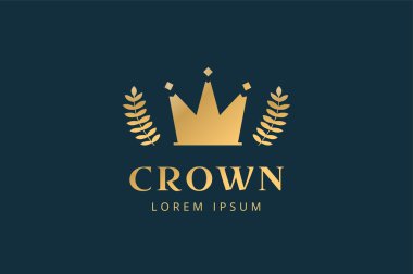 Crown abstract logo vector template.