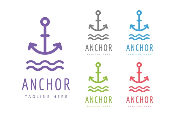 Âncora vetor logotipo ícone. Símbolo do mar, vintage ou marinheiro e do mar —  Vetores de Stock