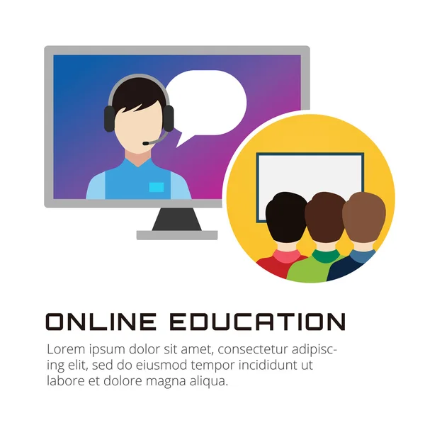 Online education vector icons. Webinar, school — Stock vektor