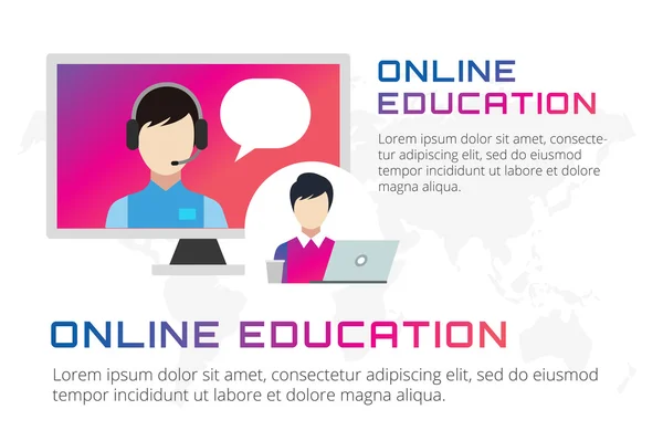 Online education vector icons. Webinar, school — Stockvector