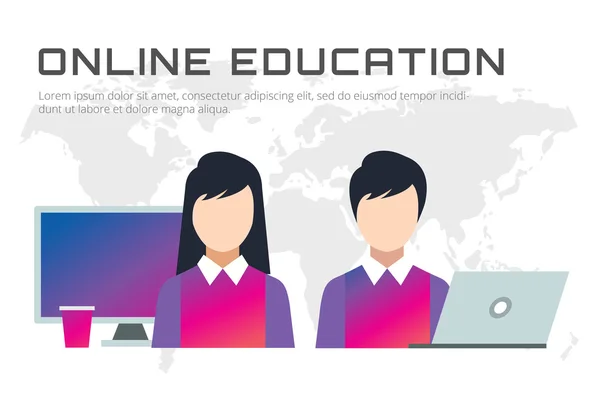 Online education vector icons. Webinar, school — ストックベクタ