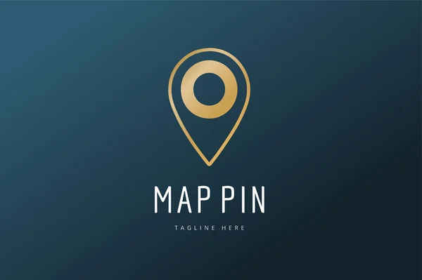 Mappa modello icona logo vettoriale pin. Logo da viaggio, forma del pennarello, simbolo di navigazione — Vettoriale Stock