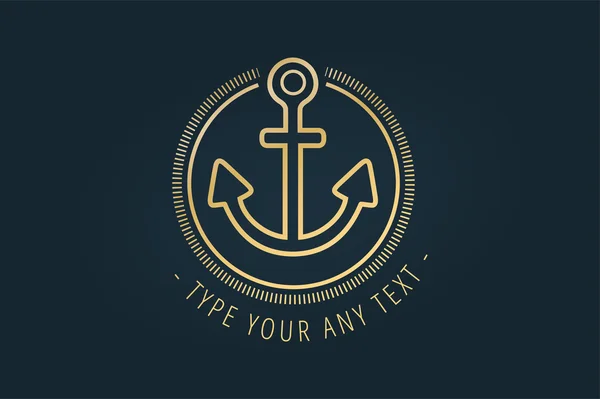 Anker Vektor Logo-Symbol. Meer, Vintage oder Seemann und Seemannssymbol — Stockvektor