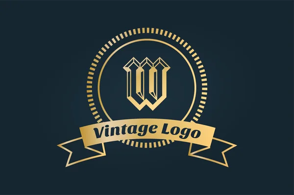 Vintage viejo estilo logotipo icono plantilla — Archivo Imágenes Vectoriales