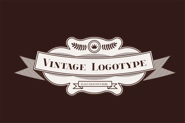 Vintage old style shield logo icon template — Stok Vektör