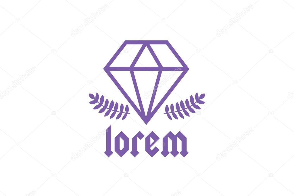 Vintage old style diamond logo icon template. Vintage retro style. Arrows, labels, ribbons, decor, shield logo, knight logo, premium quality vector. Logo design. Retro style