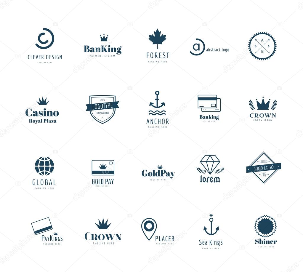 Massive logo set. Old style and modern flat icons. Vintage retro style. Arrows, labels, ribbons, decor, shield logo, knight logo, premium quality vector. Logo design. Retro style