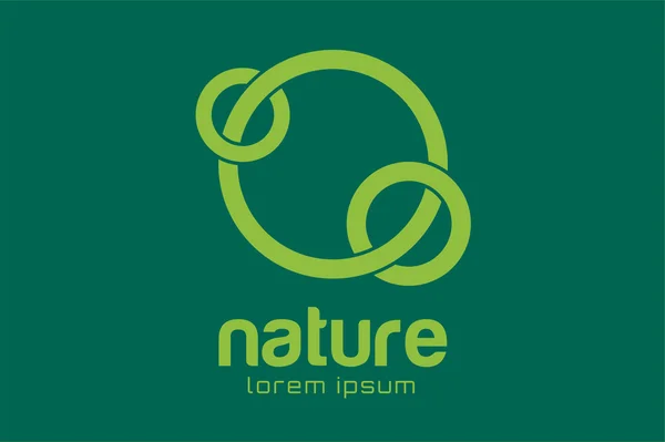 Green nature care togetherness logo — ストックベクタ