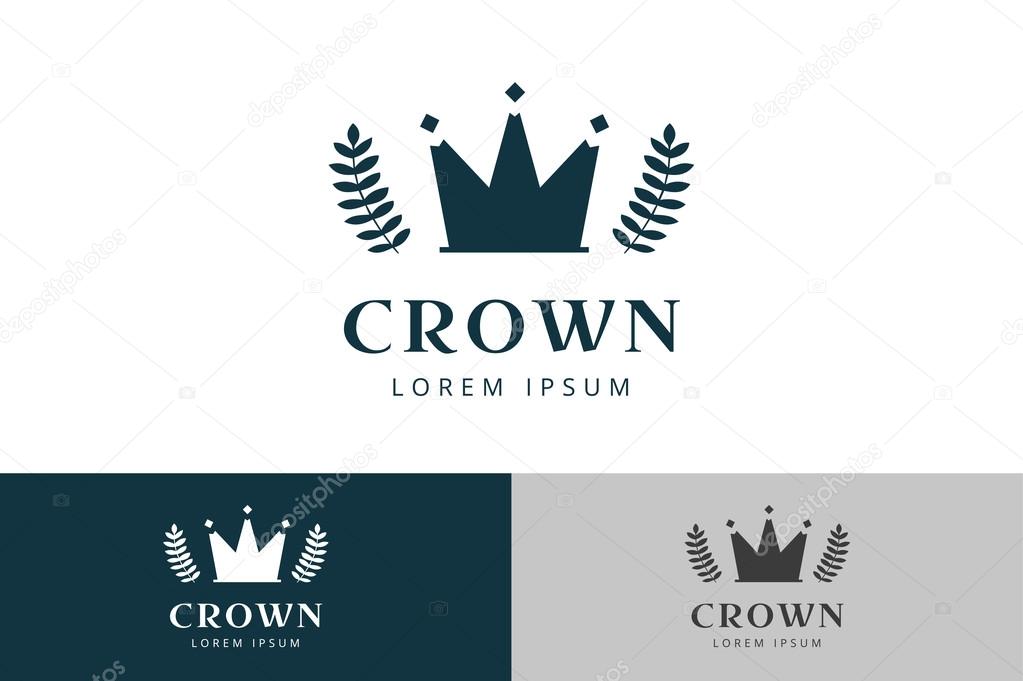 Crown abstract logo vector template.