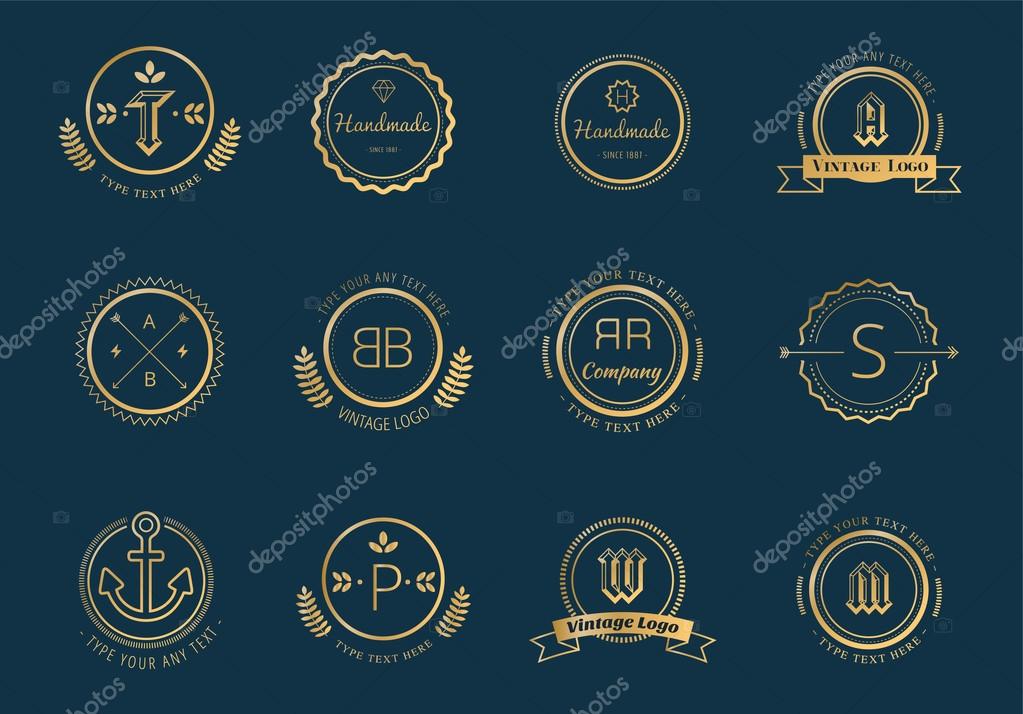 Massive logo badges template bundle. Logo set. Old style and modern flat icons. Vintage retro style. Arrows, labels, ribbons, decor, shield logo, knight logo, premium quality vector. Logo design