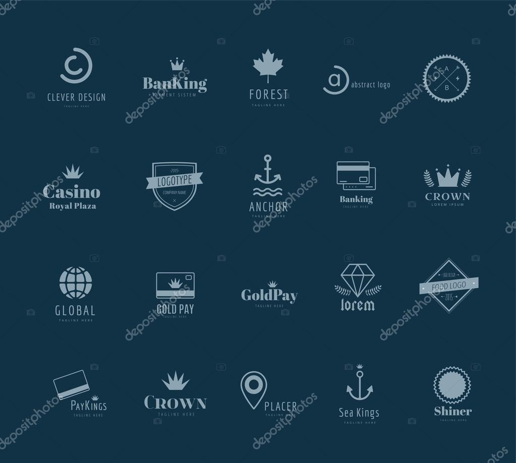 Massive logo badges template bundle. Logo set. Old style and modern flat icons. Vintage retro style. Arrows, labels, ribbons, decor, shield logo, knight logo, premium quality vector. Logo design