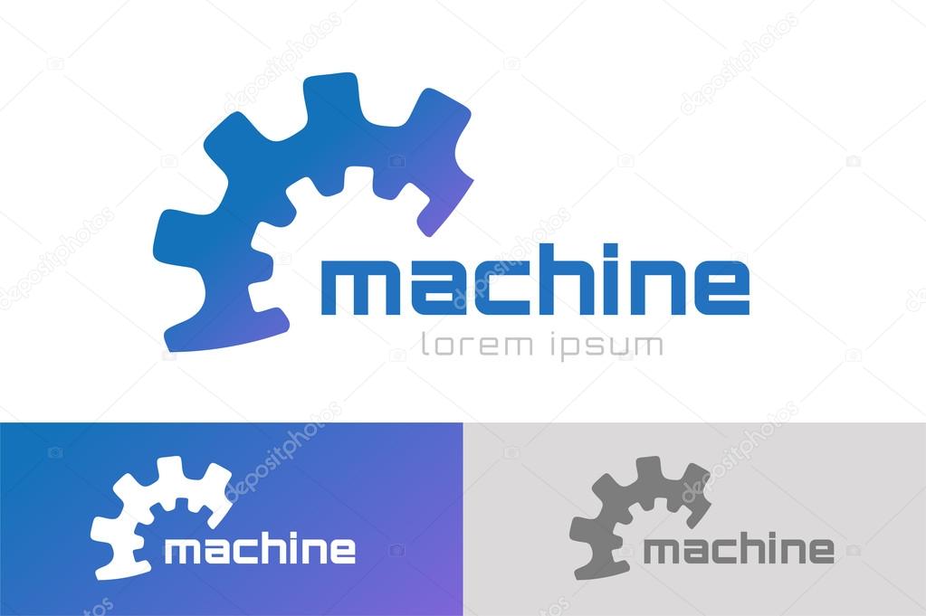 Gear vector logo icon template. Machine, progress, teamwork logo. Technology and techno shapes. Gear symbol. Teamwork vector logo. Teambuilding concept