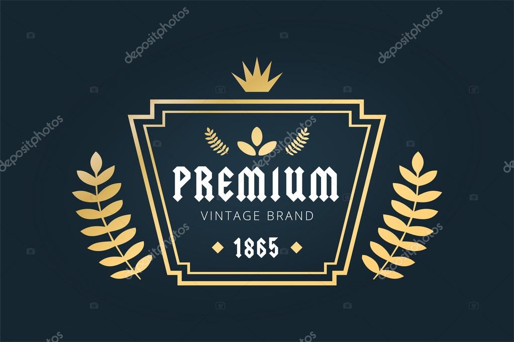 Royal vintage premium logo badge icon template. Letter logo. Royal hotel, Premium boutique, Fashion logo, Education logo, Wine logo, Shield logo, VIP logo, Star logo, School or University logo