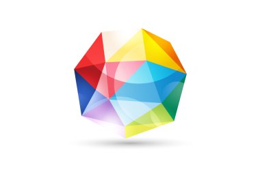 Abstract Tetrahedron  globe logo template clipart