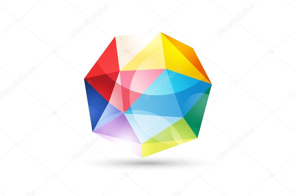 Abstract Tetrahedron  globe logo template