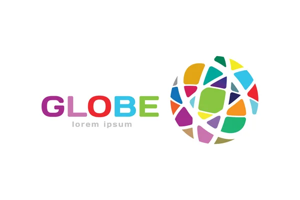 Logo abstrait en terre. Icône logo Globe — Image vectorielle