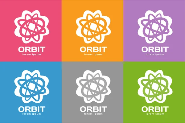 Teknik orbit web ringar logotyp — Stock vektor