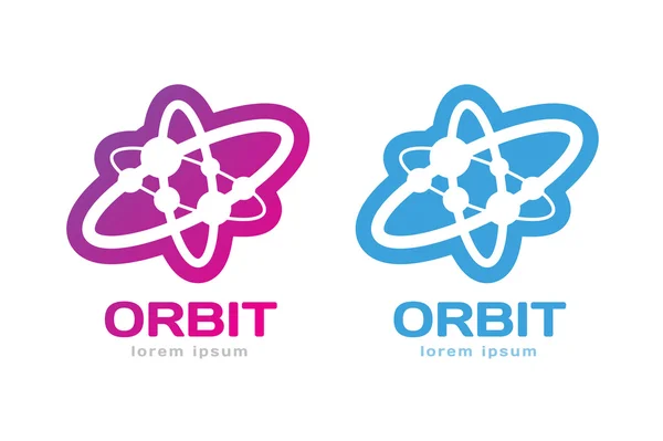 Teknik orbit web ringar logotyp — Stock vektor