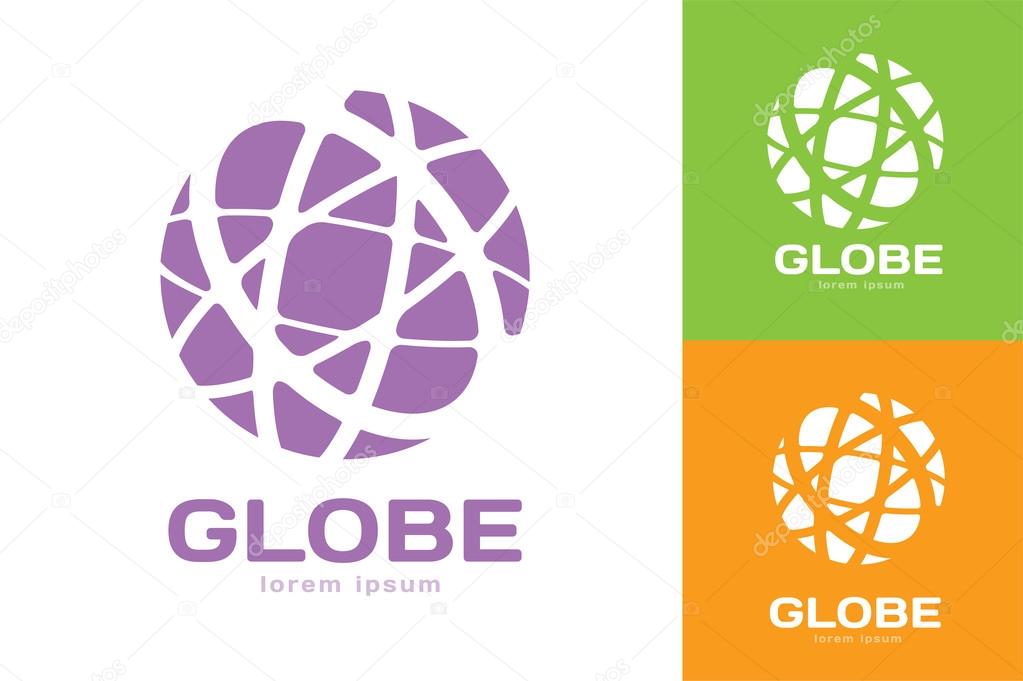 Abstract earth logo. Globe logo icon