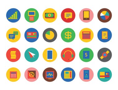 İş logo simgeler kümesi. Para, teknoloji, banka, finans